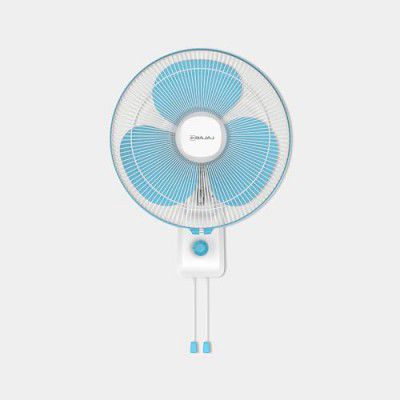 Bajaj Robusto 400mm Oscillating Wall Fan for Home| DuraBreezeTM Technology | 3Years Comprehensive Warranty | Surge Protection| 100% Copper Motor| High Air Delivery |Modern Décor | Icy Blue & White