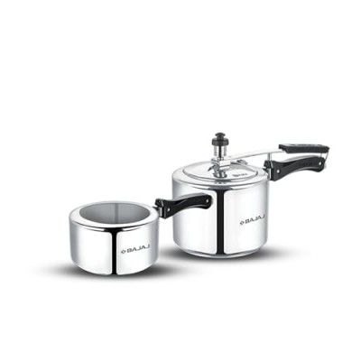 Bajaj Shakti Inner Lid Aluminium Pressure Cooker Combo Set (2L And 3L)