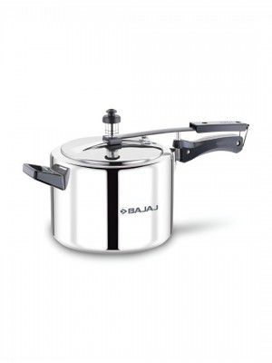 Bajaj Silver Toned New Shakti ILPC Black Aluminium Pressure Cooker 5 L