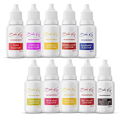 BAKE KING Combo of 10, 30 ML Each Making Cakes, Cookies and Ice Creams Liquid Food (Pack of 10)