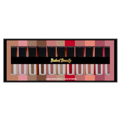 Baked Beauty Liquid Lipstick Combo Pack (1.5ML*11 Pcs) | Matte Finish | Mini Lipstick Set/Kit | Lightweight, Non-Sticky, Non Drying, Transferproof, Waterproof | Multicolor