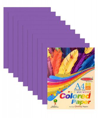 Bambalio BSC-100 Colour Paper- Pack of 200 Sheets Smooth Finish 75 gsm/ A4 Size Violet Color Coloured Paper