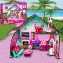 BARBIE Mini Doll House for Girls and Boys DIY Paint Wooden Dollhouse Toy with Furniture  (Multicolor)...
