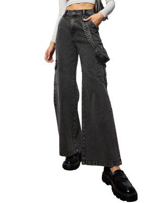 barcino Black Washed Denim Side Pockets Loop Jeans