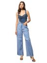 barcino Light Blue Distressed Slashed Knee Frayed Jeans...