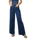 barcino Navy High-Rise Stitch Detail Straight Jeans...