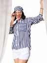 barcino Pink Multi Stripes Pocket Detail Oversized Shirt...
