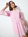 barcino Pink Poplin Smocked Gathered Dress...