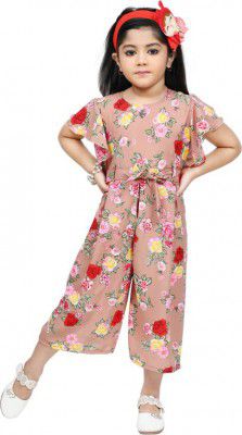 Barkat  Floral Print Girls Jumpsuit