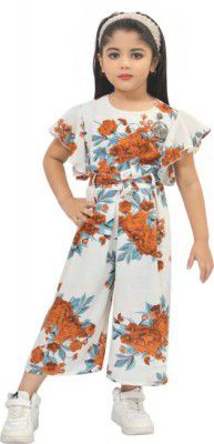 Barkat  Floral Print Girls Jumpsuit
