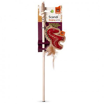 Barkbutler Fofos Scandi Horse with wooden stick Toy for Cats