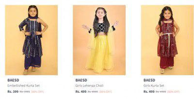 BASED Girl's clothing at Flat 90% OFF | Starts at Rs 199