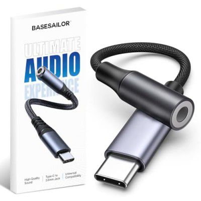 Basesailor Type-C to 3.5mm Audio Jack Connector/Adapter 5-Year Warranty*