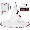 BasicGear Cast Net | Lead, 4ft Radius, 3/8 inch Mesh for Freshwater and Saltwater Bait Fish | Professional Grade and Upgraded Material | Throw Style...
