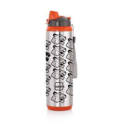 BASIK Sprint 1000 - Junglee Summer Double Wall Insulated 500ml Bottle (Pack of 1, Orange, Steel Inner)