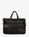 Basilio-Genuine Leather Laptop Messenger Bag (Black) - by Tortoise...