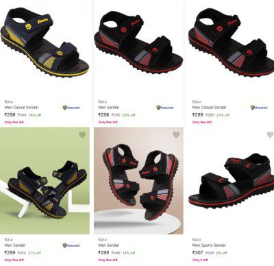 Bata Men's Sandals From ₹258