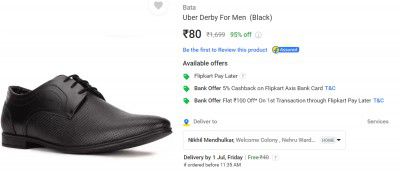 Bata Uber Derby For Men