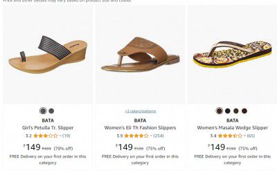 Bata Women's Footwear at Minimum 70% off