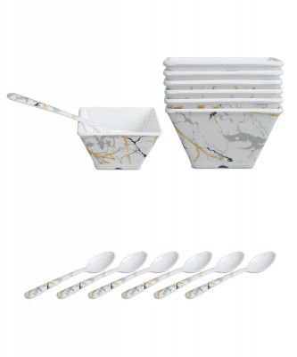 Bataniya Triple Coated 12-Piece Serving Bowl Set, a Fusion of Elegance and Durability in Melamin Crockery