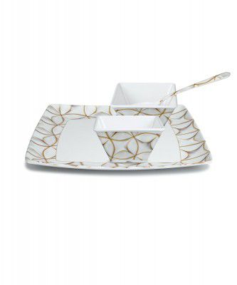 Bataniya Triple Coated 4-Piece Dinner Set, a Testament to Sophistication and Durability in Melamin Crockery.