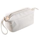BATFIELD Cosmetic Bag for Women, Travel Makeup Bag for Girls, Large Wide Opening Zipper Waterproof Litchi PU Leather Makeup kit for Women Bag, Portable Makeup Travel Organizer Bag (Cloud Off White)...