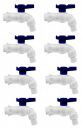 BATH GURU Heavy Duty PVC White Nozzle Bib Cock Tap for Bathroom Kitchen & Garden (Pack of 8)...