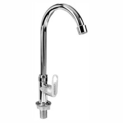 BATHBLISS Max Stainless Steel Swan Neck Tap with Wall Flange for Washbasin