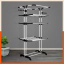 Bathla 4 Level Modular Cloth Drying Stand with Wheels...