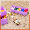Bathla DORI (Set of 3) Multi-purpose Stackable Drawer Storage Organiser | Organise Socks, Innerwear, Tie, Handkerchief, Jewellery, Stationary, Belt etc.| Lavender | 5 Grids – Stomo...