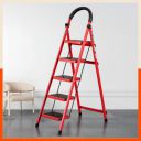 Bathla Everest 5 Step Steel Ladder with Safety Hand Grip (Red)...