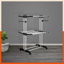 Bathla Mobidry Terra 2 Level Steel Modular Cloth Drying Stand (Black - Medium) Made in India...