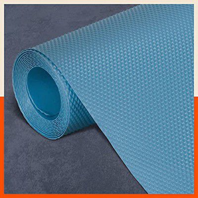 Bathla Multipurpose (45cm x 1.5m) Shelf Liner for Kitchen, Drawer, Table, Fridge | Anti-slip, Temperature Resistant, Washable, Reusable (Diamond Textured, Blue)