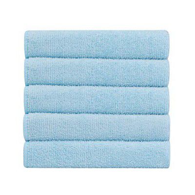 Bathla Spic & Span Multi Purpose Micro Fiber Cleaning Cloth - 340 GSM: 40cmx40cm (Pack of 5 - Light Blue)
