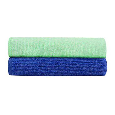 Bathla Spic & Span Multi Purpose Micro Fiber Cleaning Cloth - 300 GSM: 30cmx30cm (Pack of 2, Multi-Colour)