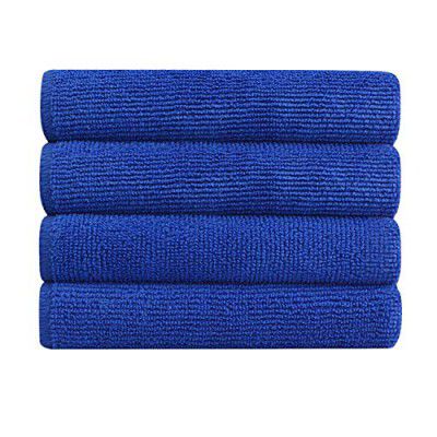 Bathla Spic & Span Multi Purpose Micro Fiber Cleaning Cloth - 340 GSM: 60cmx40cm (Pack of 4 - Dark Blue)