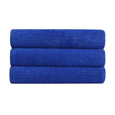 Bathla Spic & Span Multi Purpose Micro Fiber Cleaning Cloth - 340 GSM: 30cmx30cm (Pack of 3 - Dark Blue)