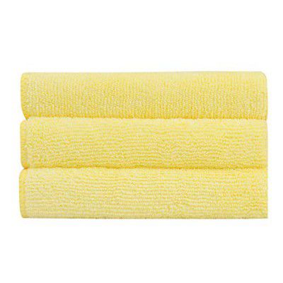 Bathla Spic & Span Multi Purpose Micro Fiber Cleaning Cloth - 340 GSM: 60cmx40cm (Pack of 3 - Lemon)