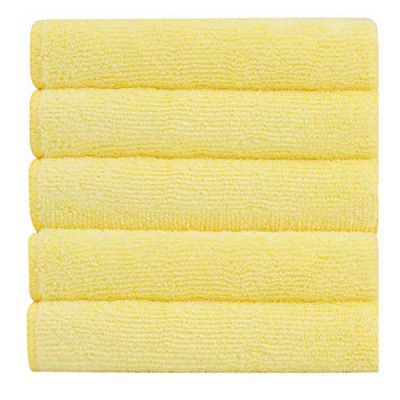 Bathla Spic & Span Multi Purpose Micro Fiber Cleaning Cloth - 340 GSM: 30cmx30cm (Pack of 5 - Lemon)