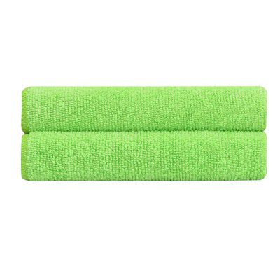 Bathla Spic & Span Multi Purpose Micro Fiber Cleaning Cloth - 380 GSM: 30cmx30cm (Pack of 2 - Fluorescent Green)