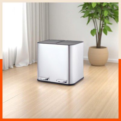 Bathla Stainless Steel Dustbin With Lid & Detachable Bin - 5+5L Pedal Bin