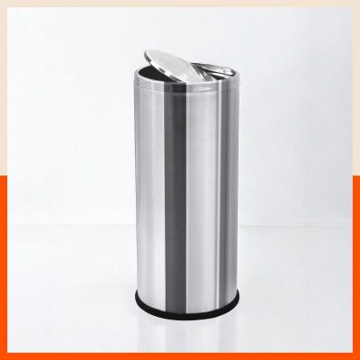 Bathla Stainless Steel Swing Dustbin with Lid for Home, Office & Kitchen - 12 Litres