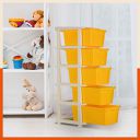 Bathla STOMO 5 XL Drawers Multi-purpose Modular Storage for Home, Kitchen & Office | Easy to Move with Trolley Wheels | Chest of Drawers | Yellow (Plastic)...