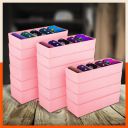 Bathla Stomo DORI Multipurpose Stackable Drawer/Wardrobe Organiser Rack for Home | Peach - Set of 16...