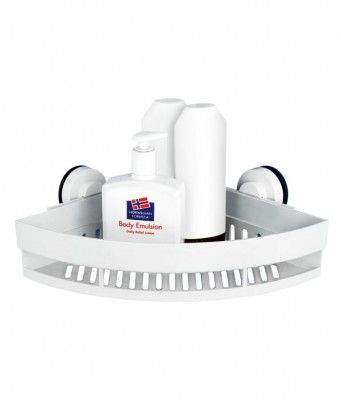Bathla Suction Corner Rack - White