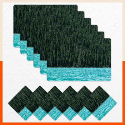 Bathla Table Mats - Set of 6-45cm x 30cm PVC Table Placemats & Coasters for Home Dining Table 