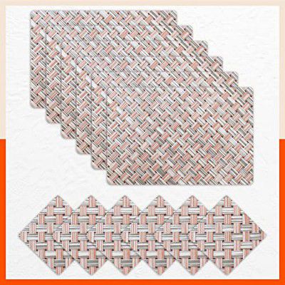 Bathla Table Mats - Set of 6-45cm x 30cm PVC Table Placemats & Coasters for Home Dining Table | Multipurpose, Heat-Resistant, Waterproof & Washable | Matworks (Modello)