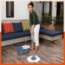 Bathla Ultra Clean Lite - Easy Spin Mop with Built-in Wheels...