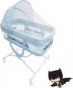 Batman & Superman Portable Baby Cot with Swing Bassinet  (Light Blue)...
