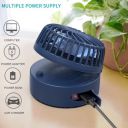 Battery Operated Necklace Fan up to 12H, Rechargeable Personal Neck Fan with 3 Speeds, 180° Rotating, Portable Mini USB Belt Fan, Free Adjustment for Camping/Outdoors/Travel/Working...